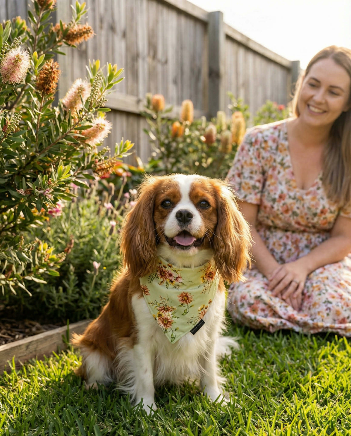 Sage Floral Dog Bandana