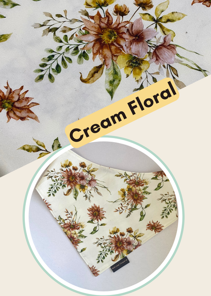 Cream Floral Dog Bandana