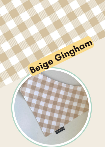 Beige Gingham Dog Bandana