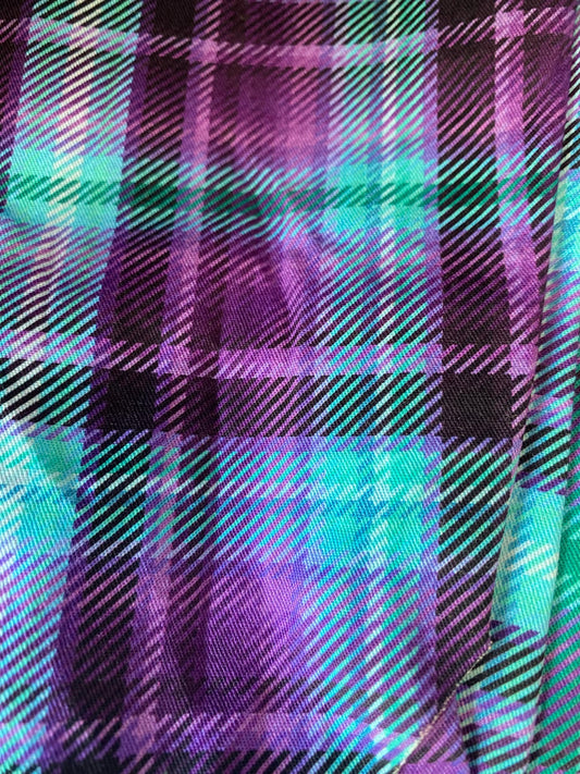 Purple, Black & Aqua Check