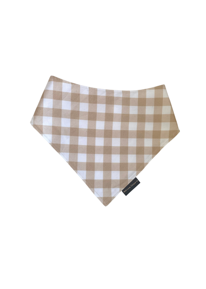 Beige Gingham Dog Bandana