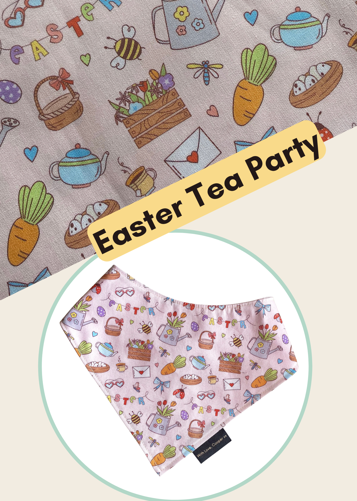Easter Tea Party Dog Bandana