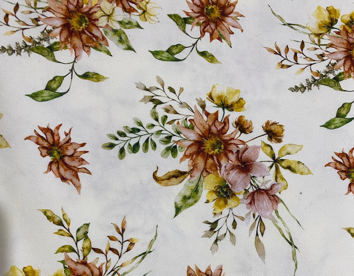 Cream Floral Dog Bandana