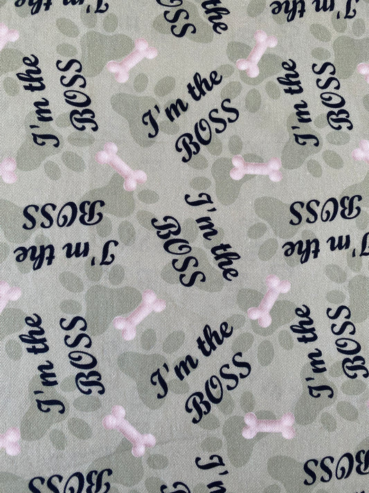 I'm the Boss - Green Dog Bandana
