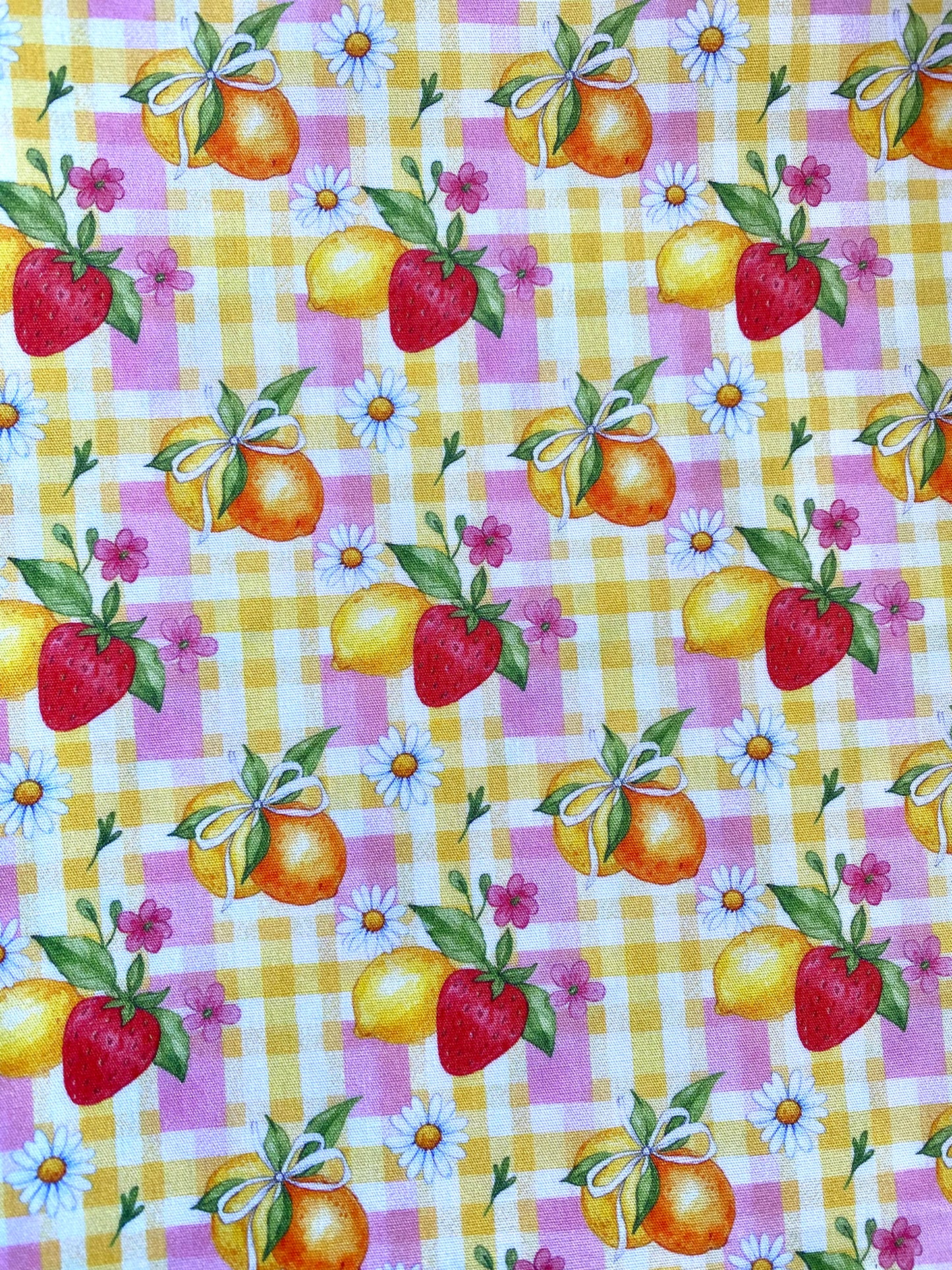 Citrus Berry Gingham Bow & Bow Tie