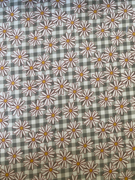 Green Gingham Daisy Dog Bandana