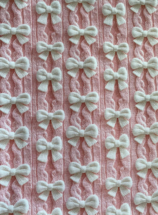Pink Sweater Bows Bow & Bow Tie